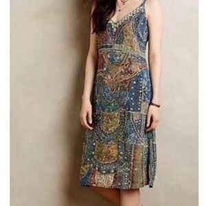 Anthro Embellished Silk Dress by Leifsdottir